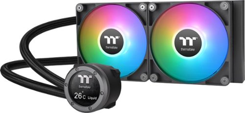 Thermaltake - TH240 V2 Ultra ARGB Sync 240mm AIO Liquid Cooler (2x 120mm ARGB PWM Fans) with 2.1" LCD Display Cap - Black