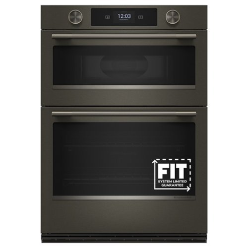 KitchenAid - 30" Smart Built-In Electric Combination Wall Oven with Microwave and Intelligent Cooking Camera - Black Ore-Front_Standard 