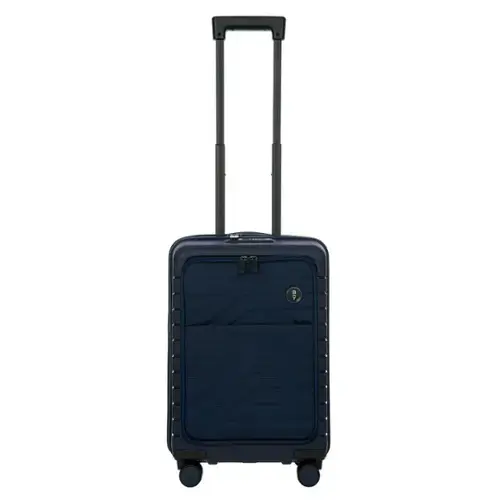 Front. Bric's - Ulisse 21" Expandable Spinner with Pocket, Ocean Blue - Ocean Blue.