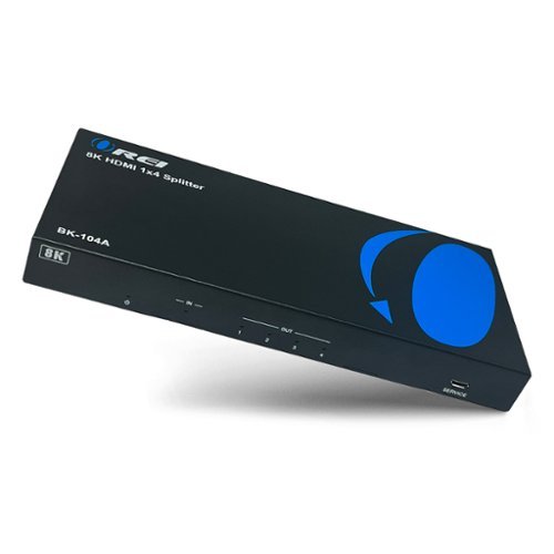 Orei - 8K 1x4 HDMI™ Splitter (Downscaler, Audio Extract)-BK-104A - Black & Blue-Front_Standard 