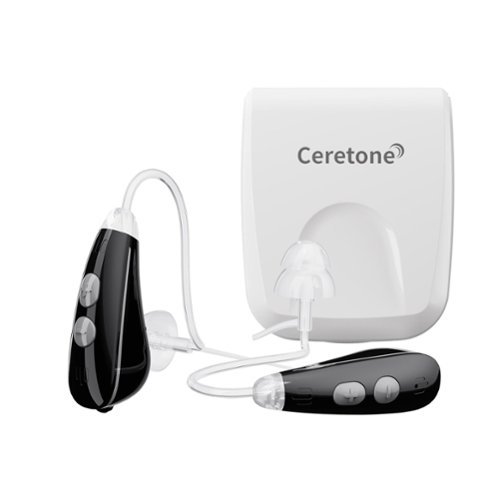 Ceretone - Nexus OTC Hearing Aids-Advanced Noise Reduction,4 Preset Modes,Light weight BTE Comfort, Long-Lasting Zinc-Air Power - Black-Front_Standard 