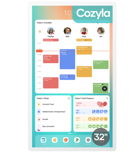 Cozyla - Digital 32" Calendar+2 4K - White