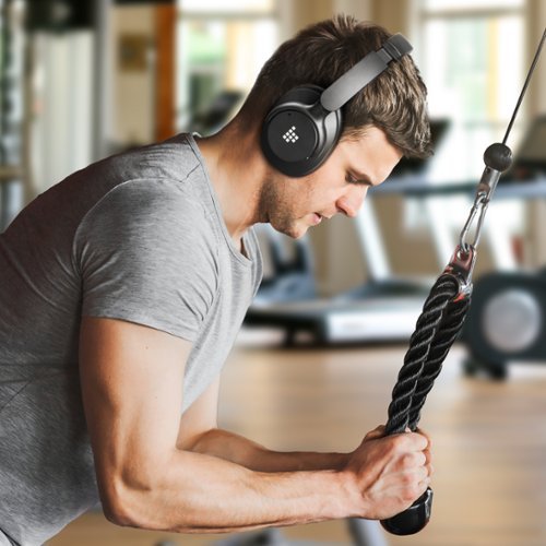 Tronsmart Q20 Active Noise Cancelling Headphones, Wireless Over-Ear Bluetooth Headphones, 60H Playtime, Deep Bass, Comfort Fit - Black BUY IN UAE