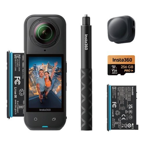 Insta360 - X5 - 8K 360° Action Camera Bundle - Black-Front_Standard 
