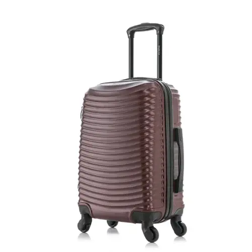 Front. DUKAP - Adly Lightweight Hardside Spinner Luggage 20" Carry-On - WINE.