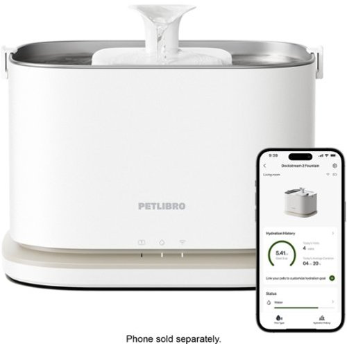 PETLIBRO - Dockstream 2 Smart Fountain, App Monitoring 3L Pet Water Fountain - White / Ivory