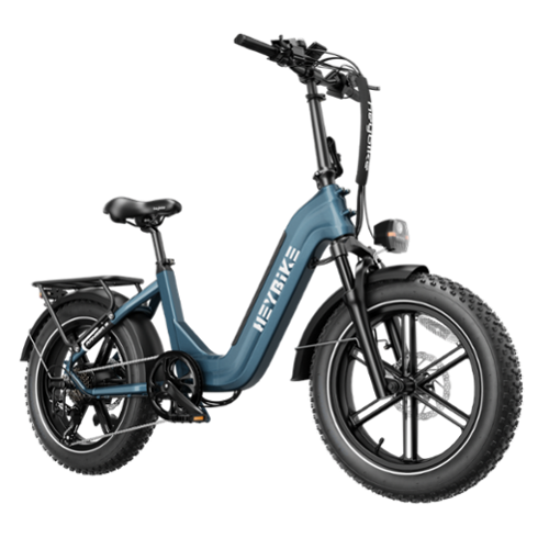 Heybike - Ranger S Foldable Fat Tire Step-thru Ebike 55mi Max Range 28mph Hydraulic Disc Brakes 80Nm Torque Commuter UL Certified - Blue