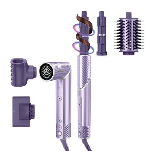 Shark - FlexStyle IonCurl Ion Air Drying, Curling and Styling System for Straight and Wavy Hair - Lilac