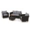 Costway - 4 PCS Wicker Patio Furniture Set with Removable Cushions Storage Coffee Table - Gray,Black-Front_Standard