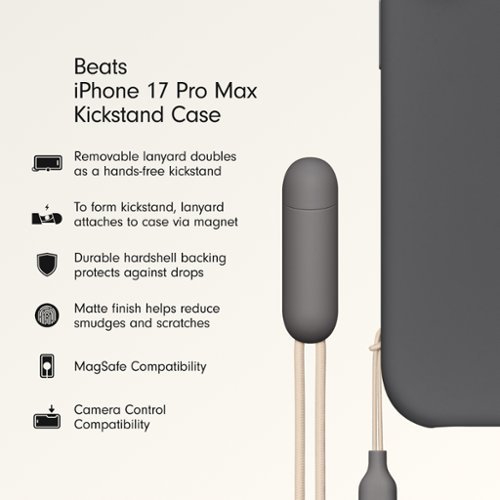 Beats iPhone 17 Pro Max Kickstand Case with MagSafe and Camera Control - Granite Gray HOW TO BUY