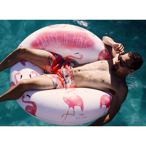 Salus Brands, LLC Rae Dunn: Pretty In Pink 48 Ring Float - Flamingo Inflatable Jumbo Pool Tube, CocoNut Float, Anti-Leak/Durable, Age 8+ GLOBAL SHIPPING
