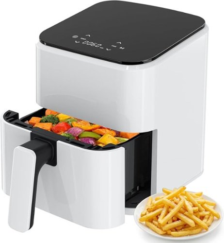 Sweet - 3QT Air Fryer, Small Compact AirFryer with Digital PP Touch Panel - White-Front_Standard 