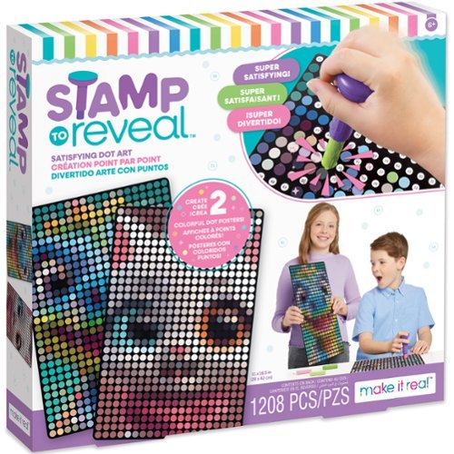 Make It Real - Make It Real: Stamp To Reveal: 2 Characters - Cool Cat & Smily Dino - 6+
