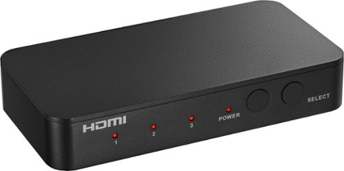  Insignia - HDMI 3-Port Switch with 4K HDR Inputs - Black
