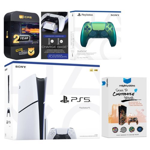 Playstation 5 Slim Disc with Extra Controller, Charging Dock and MightySkins Decal Voucher + 2 Year - PlayStation 5-Front_Standard 