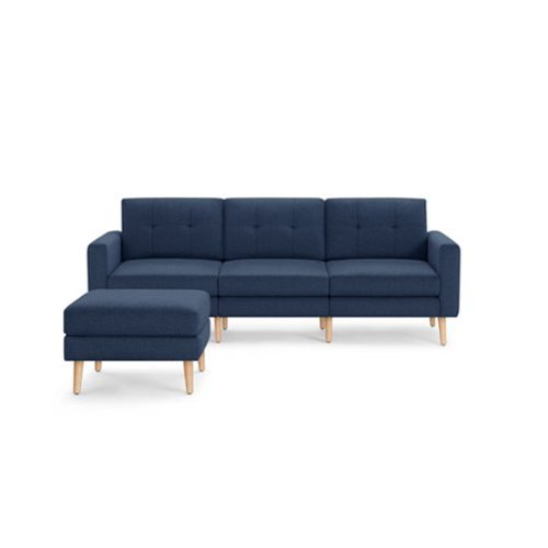 Burrow - Mid-Century Nomad Sofa with Ottoman - Navy Blue-Front_Standard 