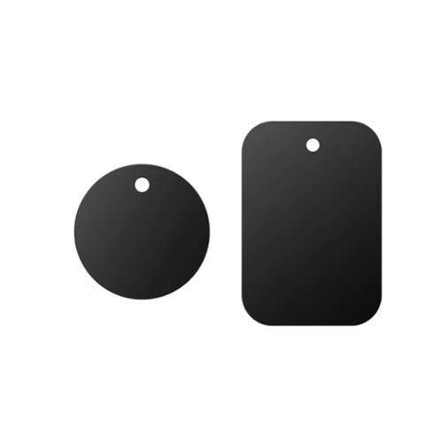 Home Collection - 6-Pack Metal Adhesive Plates for Magnetic Car Mount – 3 Round + 3 Rectangle Replacement Stickers - Black-Front_Standard 