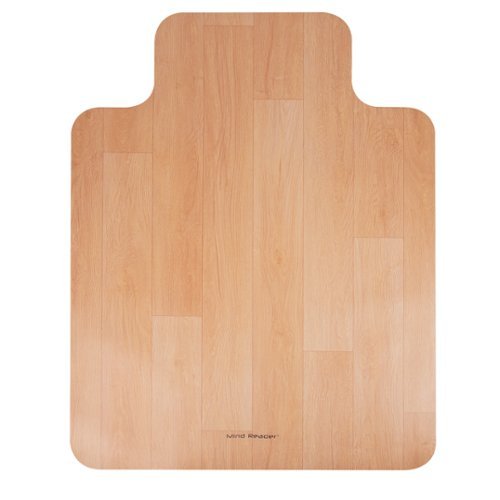 Mind Reader - Office Chair Mat for Hardwood Floors, Under Desk Floor Protector, Rolling, PVC, 47.5 x 35.5 - Woodtone