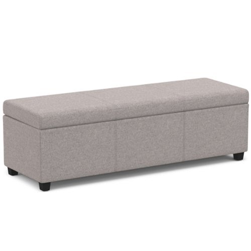 Simpli Home - Avalon Extra Large Storage Ottoman Bench - Cloud Grey