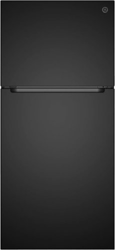 GE - 30 in. Wide 21 Cu. Ft. Freestanding Garage Ready Top Freezer Refrigerator with Bright LED Lighting - Black
