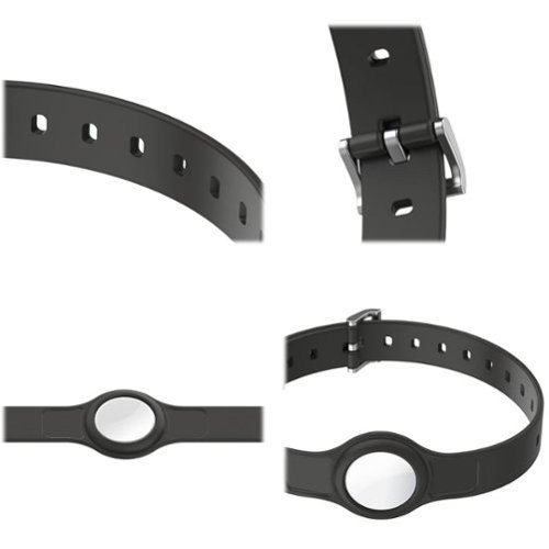 SaharaCase Silicone Dog Standard Collar with Apple AirTag slot - 14-in to 20-in Neck - Black WORLDWIDE DELIVERY