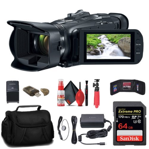 Canon - Vixia HF G70 UHD 4K Camcorder + 64GB Memory Card + Bag + More-Front_Standard 