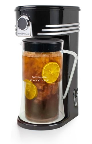 Nostalgia - Café' Ice 3-qt. Iced Coffee and Tea Brewing System with Plastic Pitcher - Black-Front_Standard 
