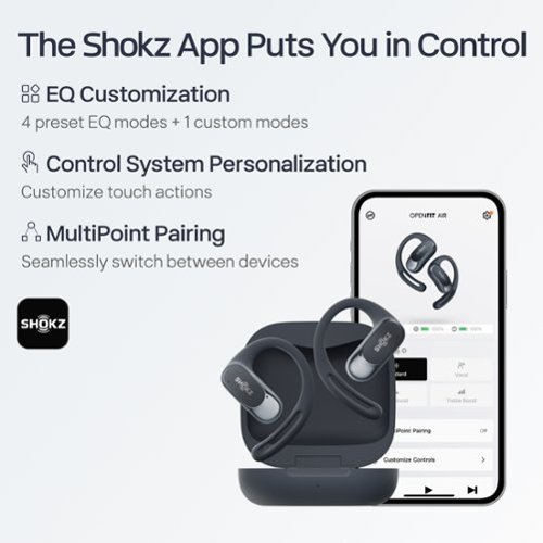 Shokz OpenFit Air Open-Ear True Wireless Earbuds - Black BUY IN EUROPE