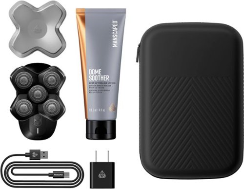Manscaped The Dome Shaver Pro Essentials Kit Rechargeable Wet/Dry Scalp and Bald Head Shaver Gift Set - Black GLOBAL SHIPPING