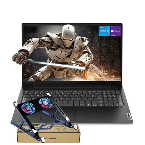 Lenovo - V15 15.6" FHD Laptop - Intel Core i5-13420H with 32GB RAM - 2TB Solid State Drive - Numeric Keypad - PCO Laptop Cooler - Black-Front_Standard 