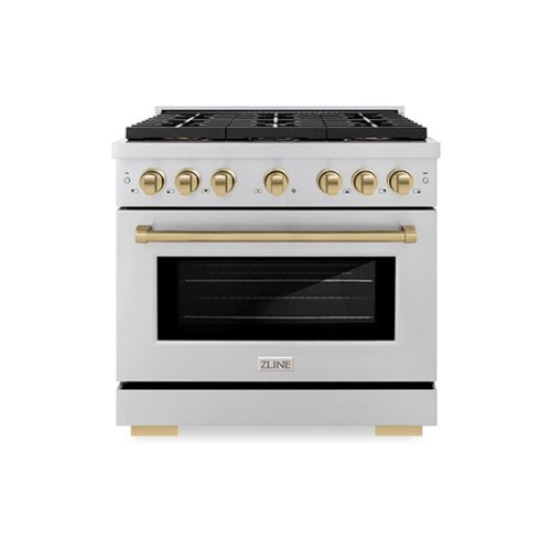 ZLINE - Autograph 36 in. Paramount Dual Fuel Range with 6 Burner DuoPro Cooktop and Bronze Accents (PSDRZ-36-CB) - Stainless Steel