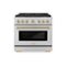 ZLINE - 36 in. Wide 6 Burner 5.2 cu. ft. Autograph Paramount Dual Fuel Freestanding Range with DuoPro Cooktop - Stainless Steel-Front_Standard