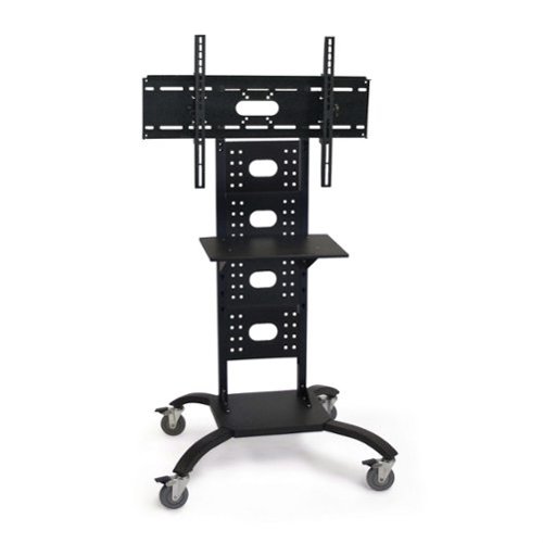 Hivvago - Mobile Flat Screen TV Stand Cart with Shelf and Universal Mounting Bracket - Black-Front_Standard 