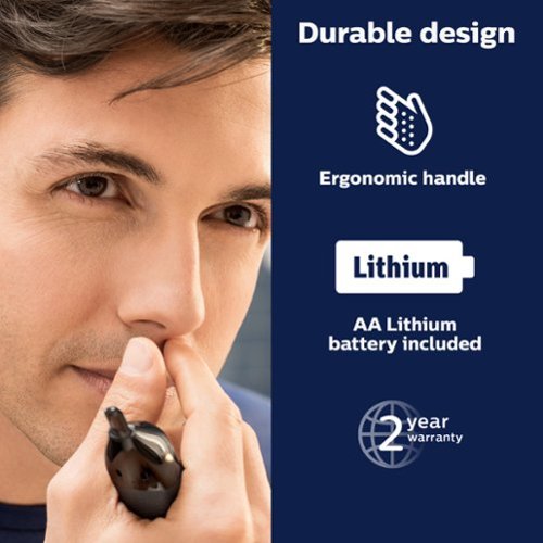 Philips Norelco Nose Trimmer 5000 for Nose, Ears, Eyebrows Trimming Kit, NT5600/62 - Black/Silver BUY IN EUROPE
