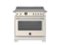 Bertazzoni - 36" Heritage Series range - Electric self clean oven - 5 induction zones - Ivory-Front_Standard