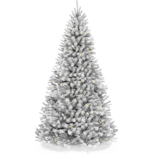 Best Choice Products - Artificial Christmas Tree, 6ft Premium Pre-Lit Spruce Design, Dense Branches - White Spruce-Front_Standard 