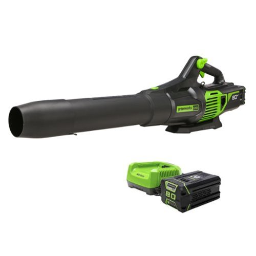  Greenworks - 80-Volt 170 MPH 730 CFM Cordless Handheld Blower (1 x 2.5Ah Battery and 1 x Charger) - Green