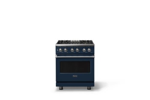 Viking - 30 in. Wide 4 Burner Pro 5 Series 4.7 Cu. Ft. Freestanding Sealed Dual Fuel Convection Range - Slate Blue - Slate Blue