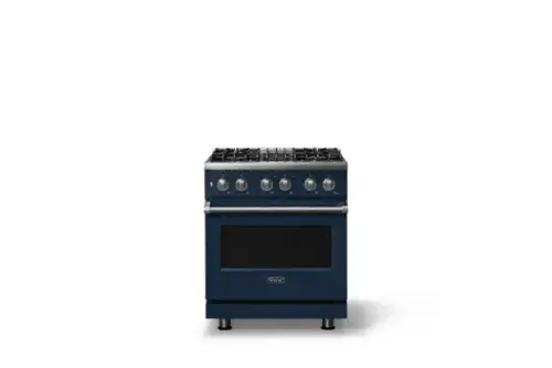Front. Viking - Pro 5 Series 4.7 Cu. Ft. Freestanding Sealed 4 Burner  LP Dual Fuel Convection Range - Slate Blue - Slate Blue.
