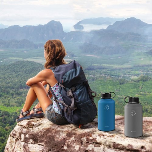 Buzio Duet Series Insulated 64 oz Water Bottle with Straw Lid and Flex Lid - Cobalt WHERE TO BUY