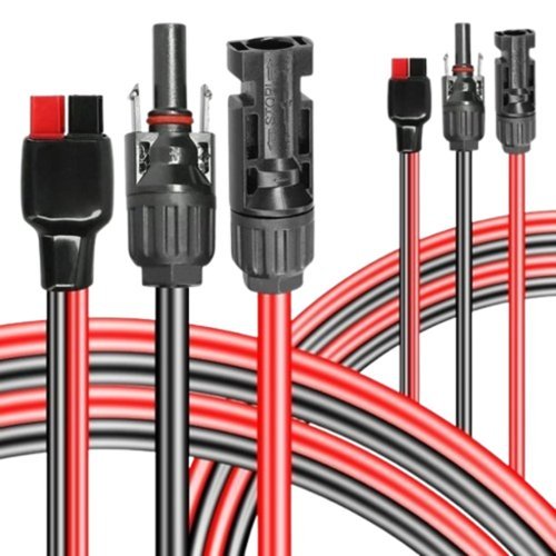 Stock Preferred - 12AWG Solar Extension Cable 1 Pair (Black & Red) with Male/Female Connectors – IP68 Waterproof PV Wire Harness for Solar - Red/Black-Front_Standard 
