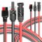 Stock Preferred - 12AWG Solar Extension Cable 1 Pair (Black & Red) with Male/Female Connectors – IP68 Waterproof PV Wire Harness for Solar - Red/Black-Front_Standard