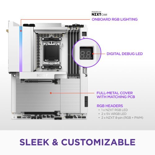 NZXT N9 Z890 LGA 1851 Intel Z890 ATX DDR5 Wi-Fi 7 Motherboard with Full-Metal Cover and RGB - White SHOP ONLINE