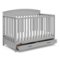 Graco - Benton 5-in-1 Convertible Crib with Drawer - Pebble Gray-Front_Standard 