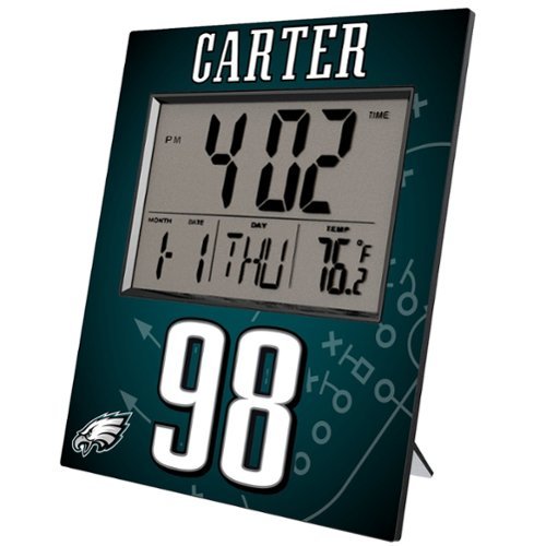 Keyscaper - Jalen Carter Philadelphia Eagles Digital Desk & Wall Clock - Multicolor-Front_Standard 