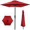 Best Choice Products - 10ft Outdoor Steel Market Patio Umbrella w/ Crank, Tilt Push Button, 6 Ribs - Red-Front_Standard
