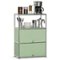 Malletson - 3-Tier Modular Metal Sideboard Buffet, Modern Storage Accent Cabinet with Doors for Kitchen Dining Room - Green-Front_Standard