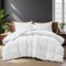 Peace Nest - Luxurious Hotel Feather and Down Fiber Comforter, All Season Duvet Insert, Full/Queen - White-Front_Standard