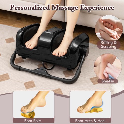 Costway Foot & Calf Massager Deep Kneading Shiatsu Massager Machine with Heat - Black WHERE TO BUY