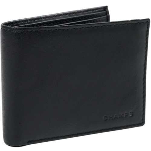 Champs - Classic Collection Leather Multi-Wing Card Wallet - Black-Front_Standard 